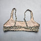 Xhilaration Cream Animal Print Swim Sports Bra Beach Bralette Bikini Top L Large