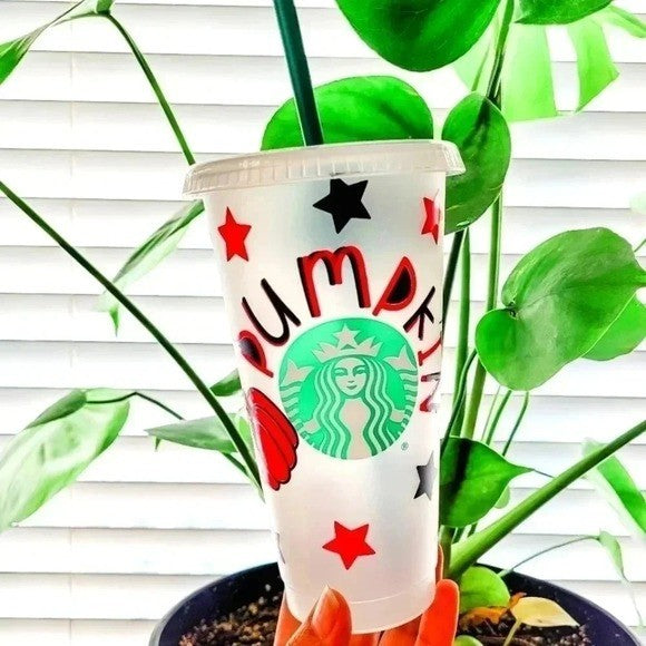 Starbucks 24oz Pumpkin Stars Cup Much Reusable Cold Tumbler