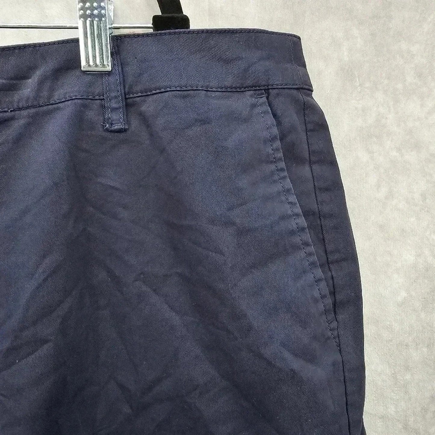 Lane Bryant Navy Blue Cotton Flat Womens Preppy Front Shorts Size 26 3X NWT