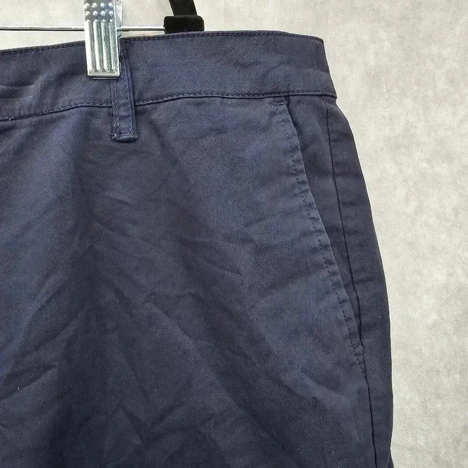 Lane Bryant Navy Blue Cotton Flat Womens Preppy Front Shorts Size 26 3X NWT