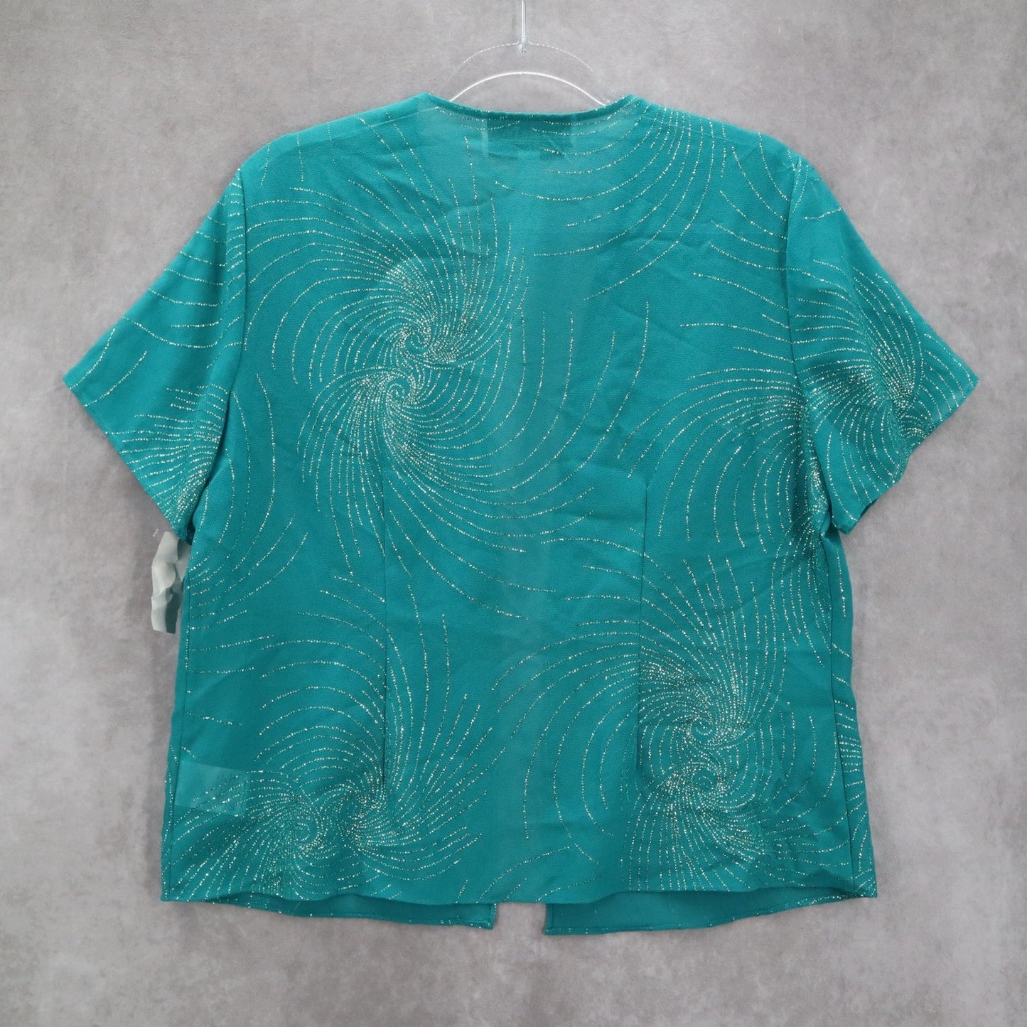 Another Thyme Green Glitter Sparkly Coverup Blouse Party Glam VTG Top Medium 10