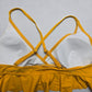 Yellow Ruffle Padded Pull On Crisscross Swim Sports Bra Beach Bikini Top L Large