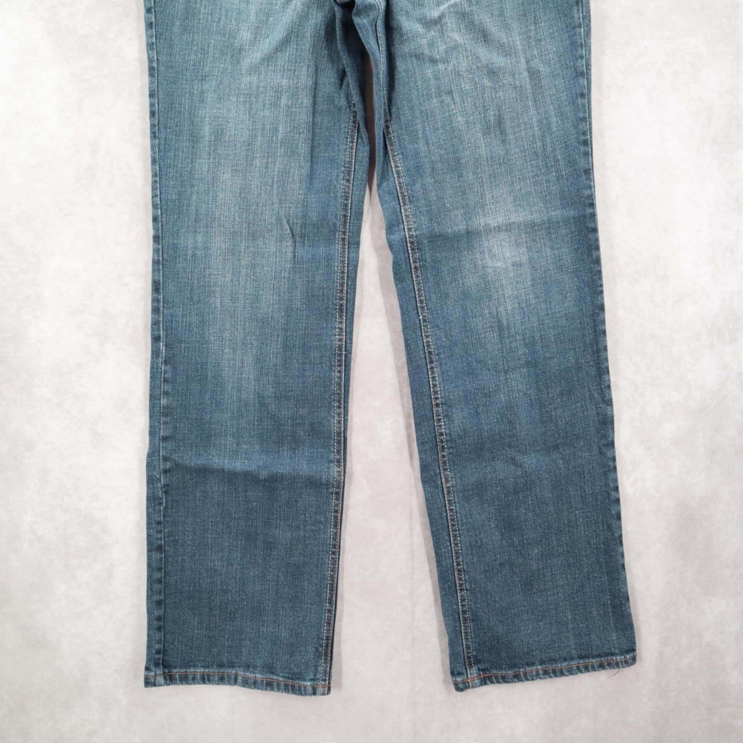 Faded Glory Dark Blue Straight Stretch Eased Jeans Denim Classic 10 Average