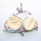 Profile Pink Multi Halter Tie Padded Wired Swim Bra Bralette Bikini Top 38D