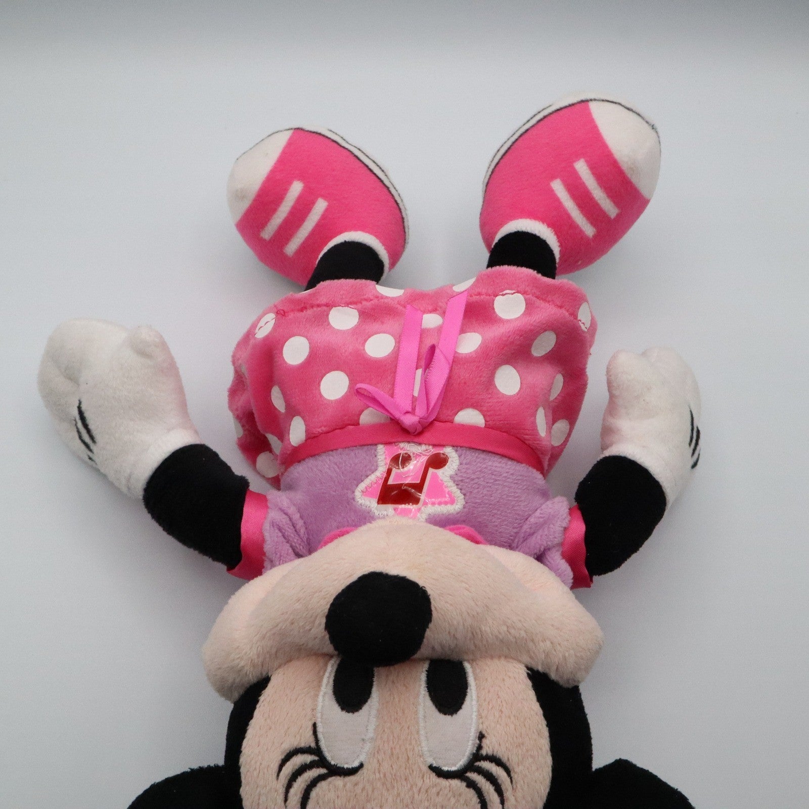 Disney Minnie Mouse Plush Doll 15" Pink Polka Dot Dress Bow Stuffed Toy Gift