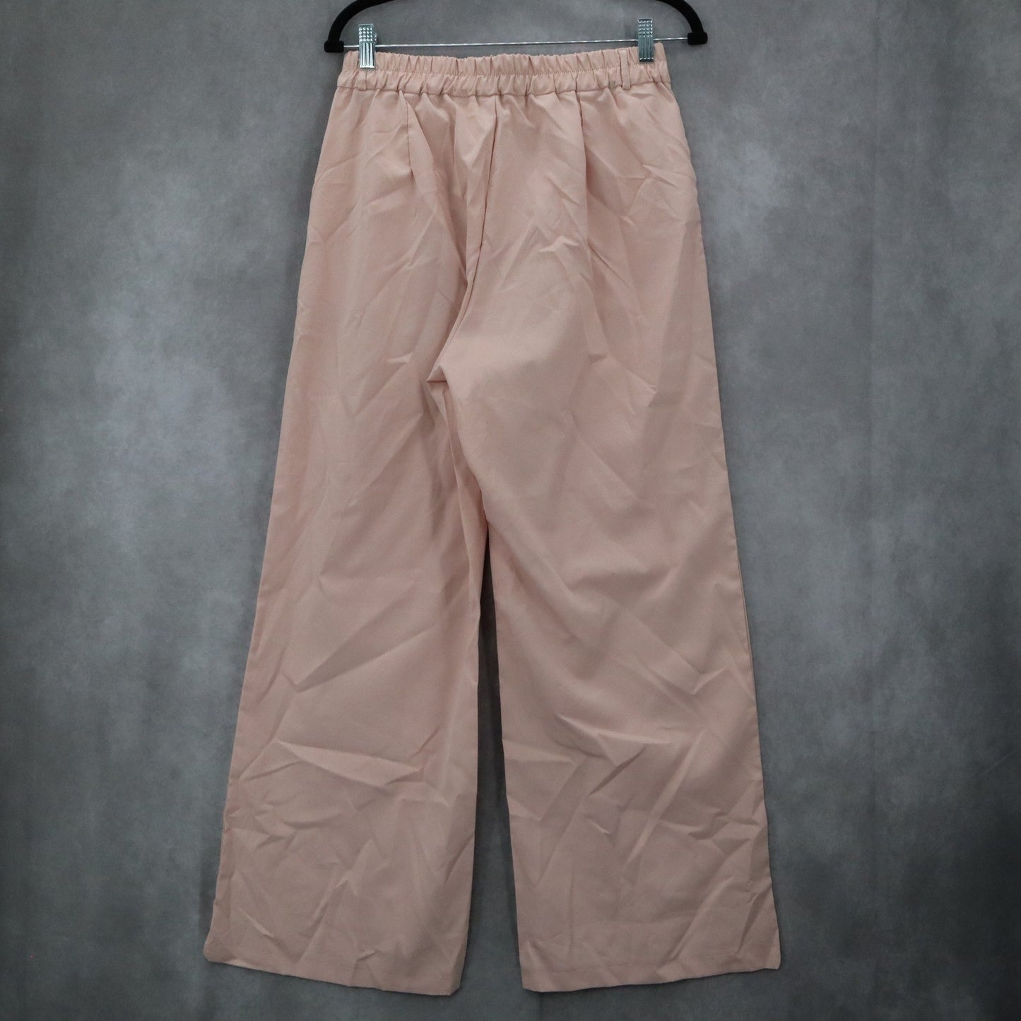 Pink Pleated Wide Leg Boho Preppy Straight Business Casual Trousers Pant L Large