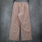 Pink Pleated Wide Leg Boho Preppy Straight Business Casual Trousers Pant L Large