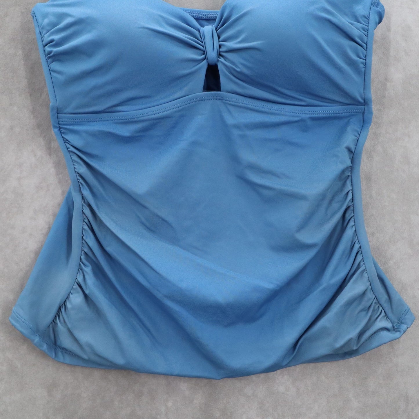Jantzen Blue Padded Swim Active Sports Bra Flirty Bow Beach Tankini Top M Medium