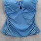 Jantzen Blue Padded Swim Active Sports Bra Flirty Bow Beach Tankini Top M Medium