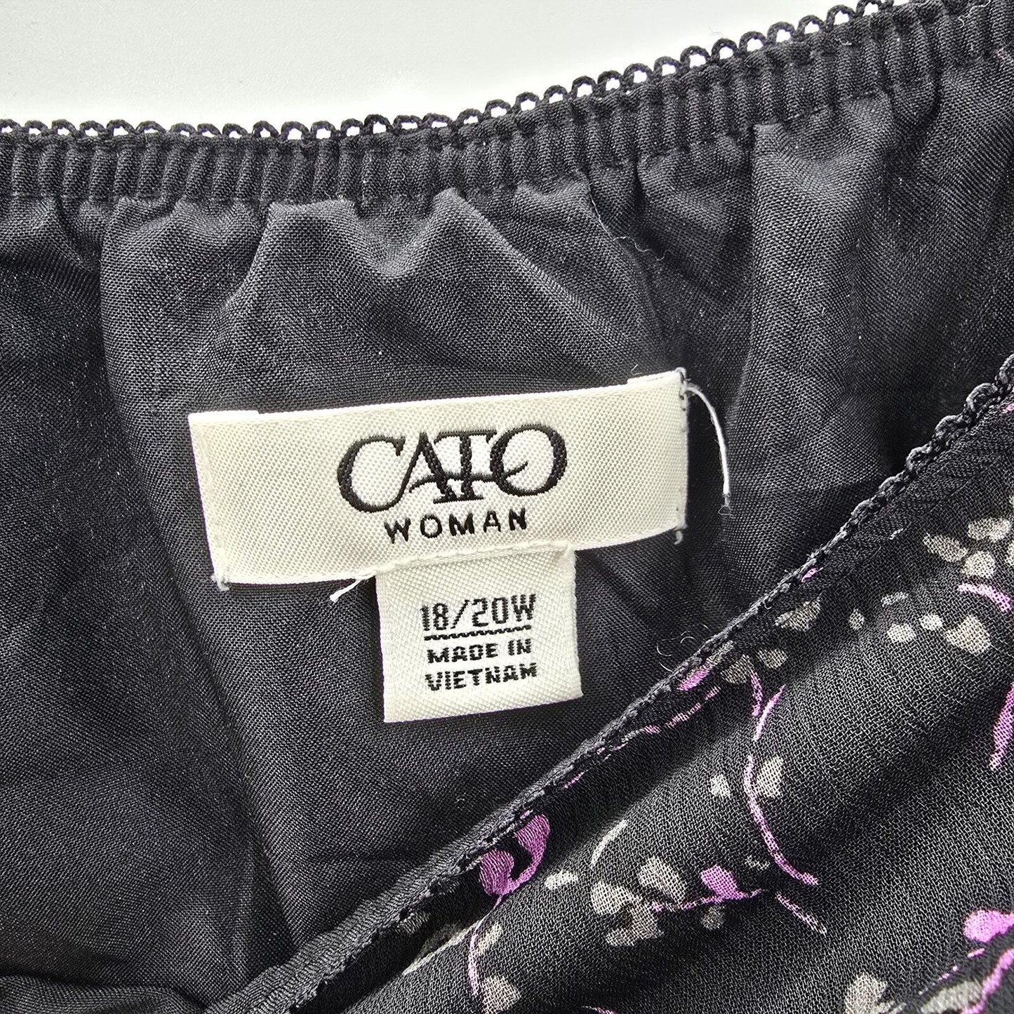 Cato Black Floral Midi Flare Y2K Cottagecore Flirty Skirt Bottom Plus 18/20W