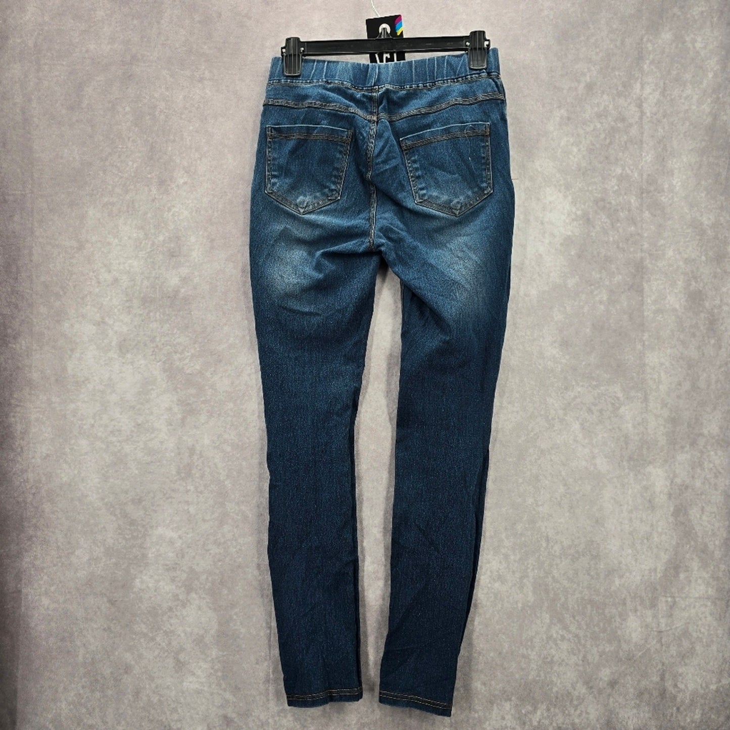 Jvini Fashion Blue Pull On Elastic Distressed Denim Pants Skinny Jeans S Small