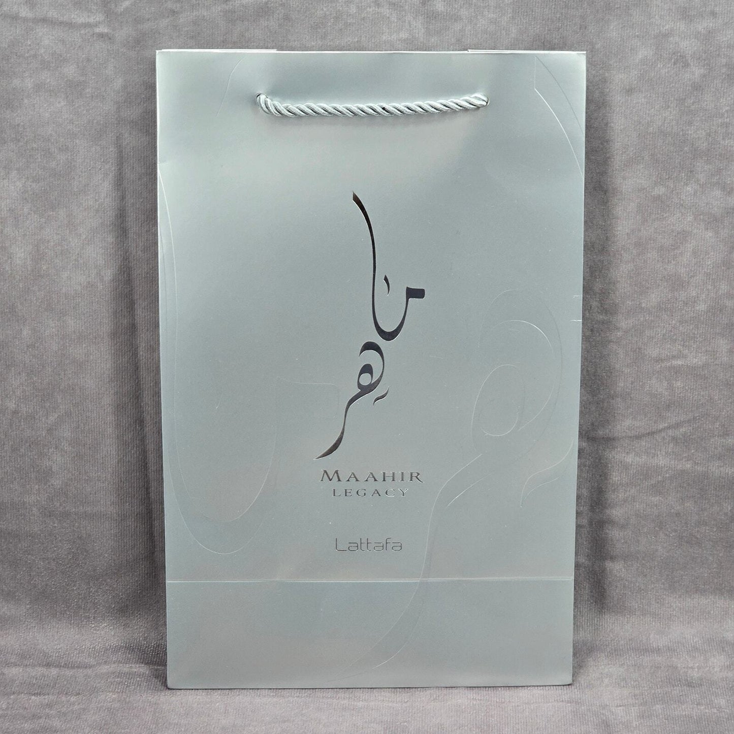 Lattaffa Maahir Legacy Silver Gray Original Rope Handle Gift Bag Tote Bag