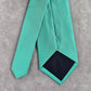 Countess Mara Green Silver Checker Weave Stripe Geometric Mens Neck Tie NWOT