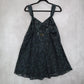 Victoria Secret Blue Black Vintage Floral Intimate Lingerie Sheer Dress Large