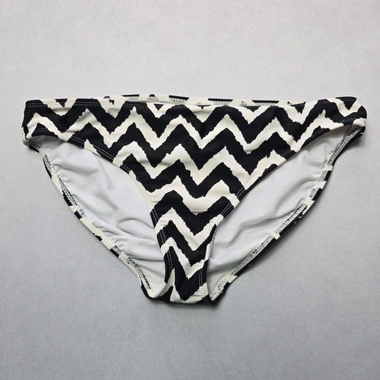 Catalina Black White Chevron Swim Beach Cheeky Flirty Bikini Bottom L Large