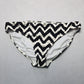 Catalina Black White Chevron Swim Beach Cheeky Flirty Bikini Bottom L Large