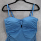 Jantzen Blue Padded Swim Active Sports Bra Flirty Bow Beach Tankini Top M Medium