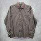 Artisti Italiani Brown Stripe Mens Cotton Button Down Long Sleeve Shirt XXL 43