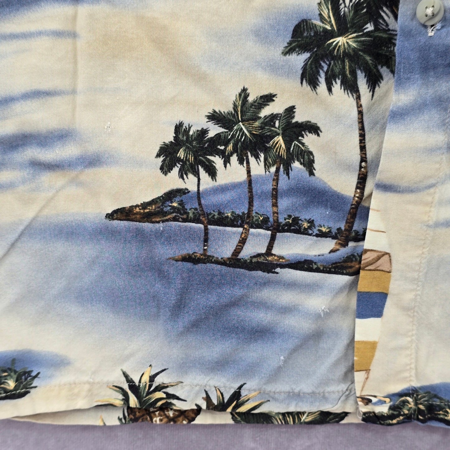 Campia Moda Beach Palm Tropical Surf Island Vintage Relax Hawaiian Shirt L
