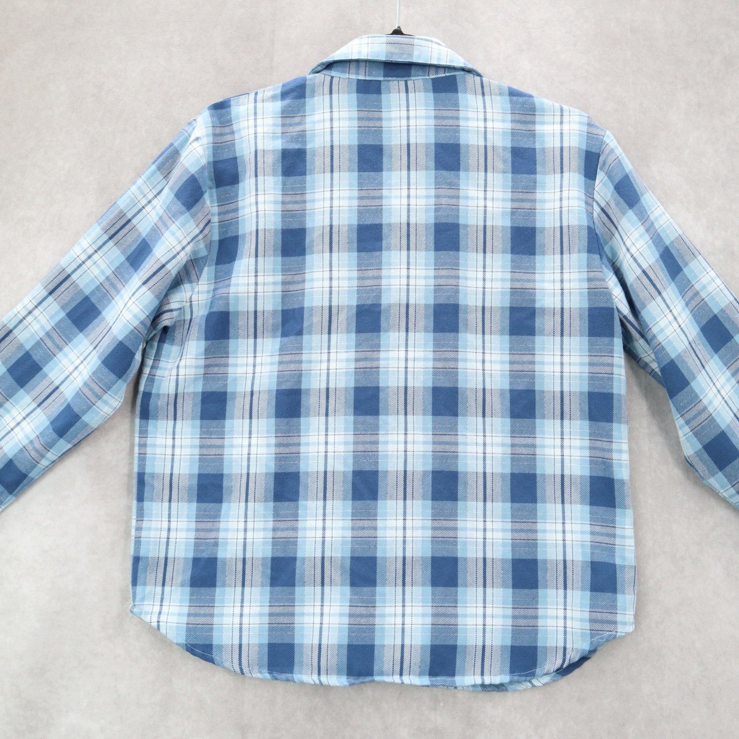 Teddi Blue Plaid Flannel Western Long Sleeve Button Up VTG College Petite Small