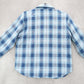 Teddi Blue Plaid Flannel Western Long Sleeve Button Up VTG College Petite Small