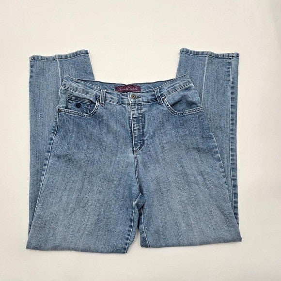 Gloria Vanderbilt Blue Straight Classic Leg Denim Pants Jeans 10