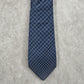YSL Blue Gold Stripe Plaid Executive Silk Italy Neck Tie Men