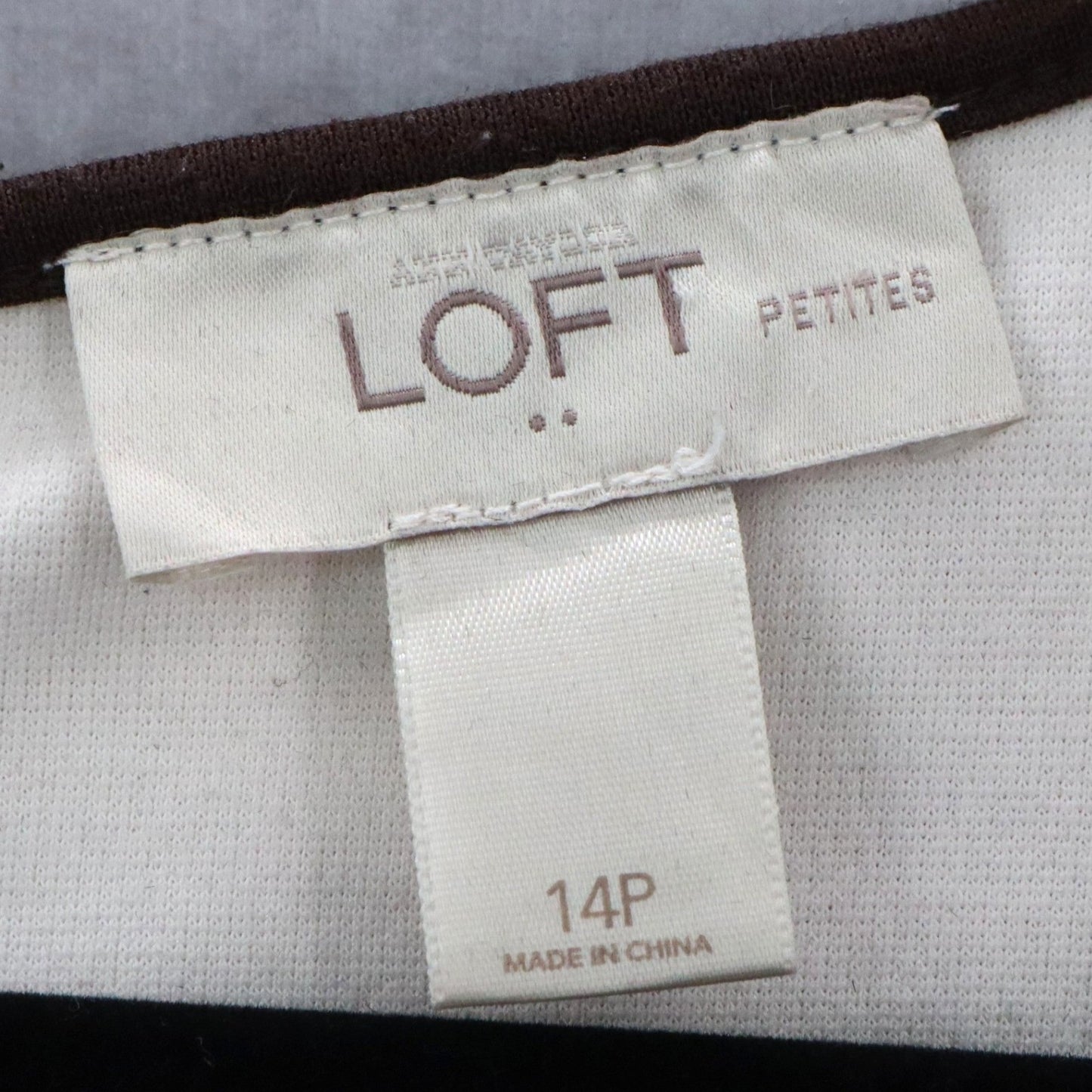 LOFT Colorblock Sheath Dress Sleeveless Brown Cream Career Work Office 14P