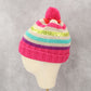 Gymboree Pink Cable Knit Sequin Stripe Y2K Girls Toddler Pom Pom Beanie Cap Hat