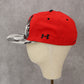 Under Armour Red Marvel Camo Flat Bill Spider Man Fitted Baseball Cap Hat LG XL