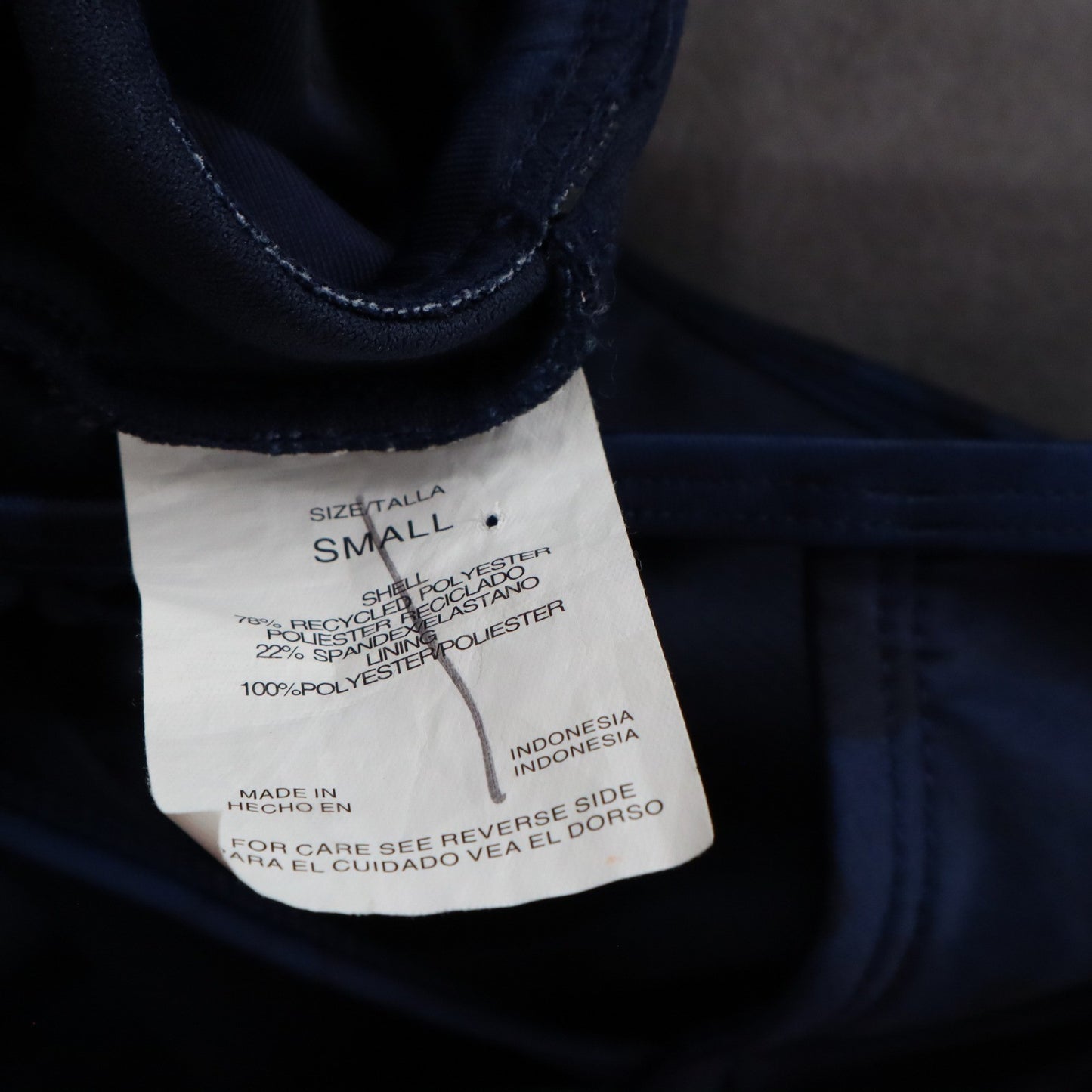 Navy Blue Camo Beach Padded Active Swim Sports Bra Tankini Tank Top S Small