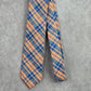 Chaps Orange Blue Plaid Stripe Tartan Executive 100% Polyester Men's Neck Tie