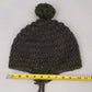 Gray Crochet Cable Knit Pom Pom Bucket Y2K Vintage Beanie Cap Hat