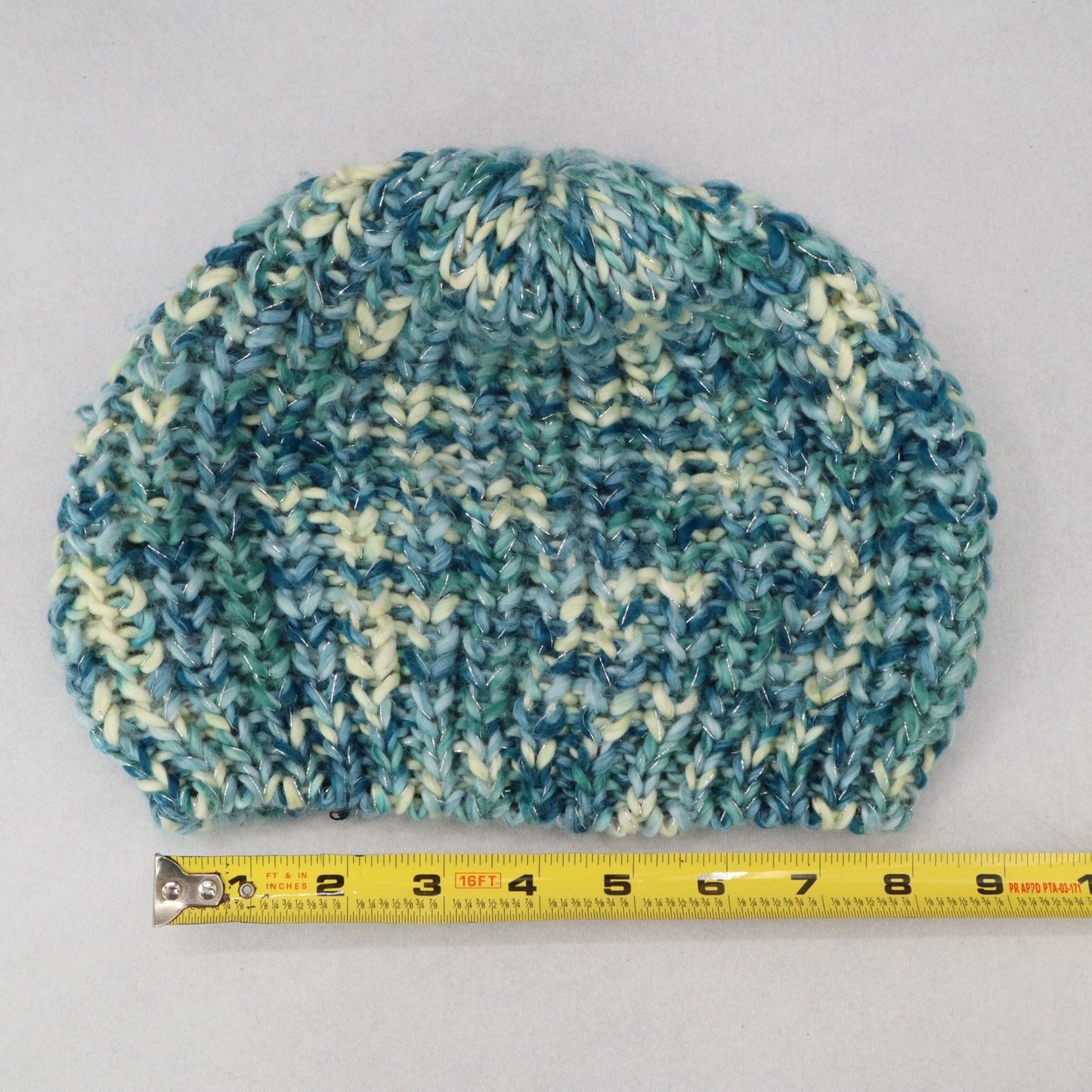 Blue Cable Knit Y2K Vintage Hippy Cottage Boho Beret Bucket Beanie Cap Hat