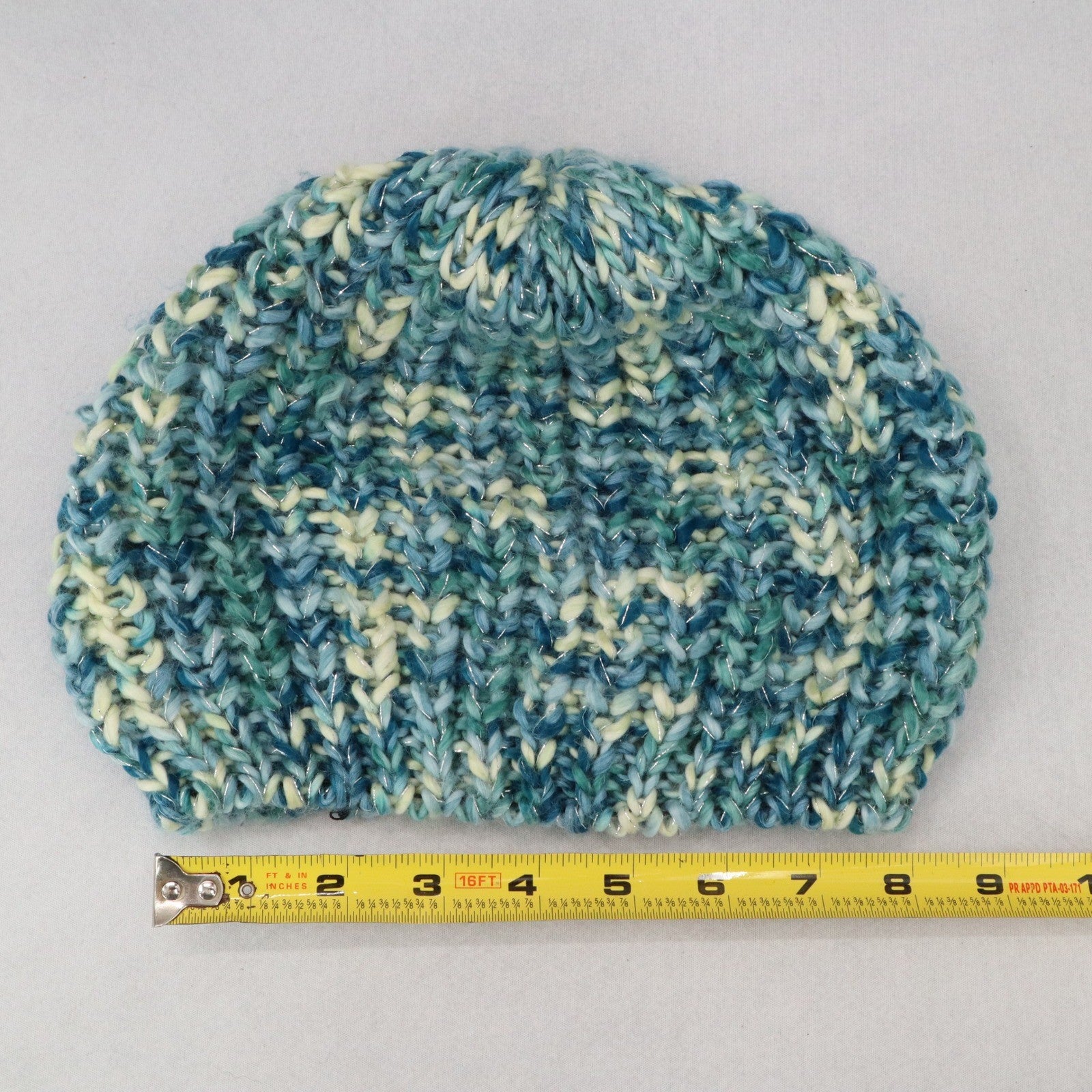 Blue Cable Knit Y2K Vintage Hippy Cottage Boho Beret Bucket Beanie Cap Hat