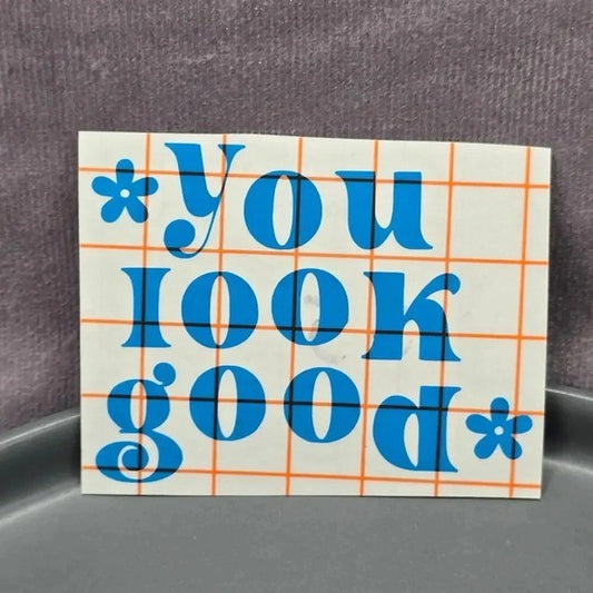 You Look Good Blue Mirror Decal Vinyl Stickers Peel and Stick Affirmation