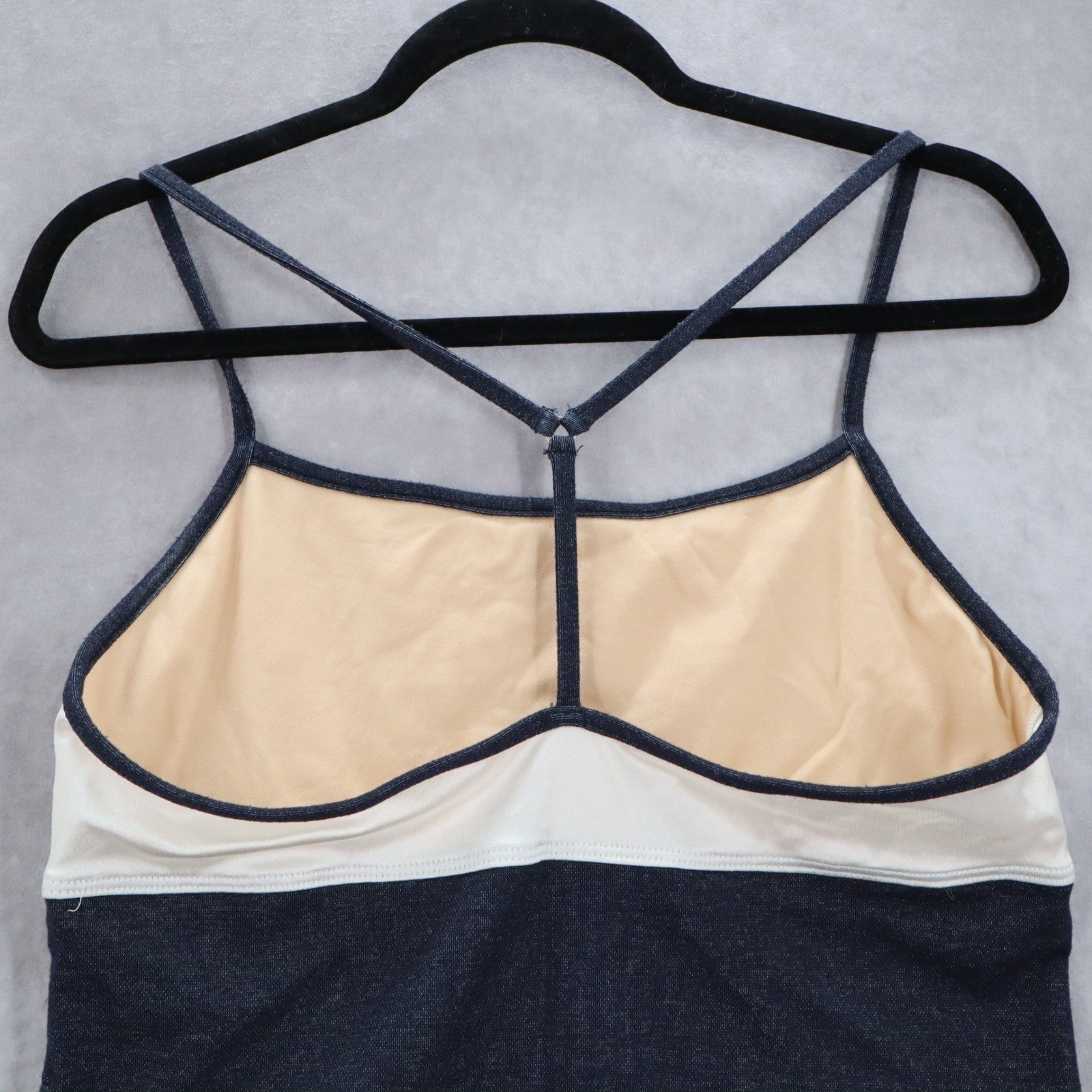 Ocean Gear Blue White Racerback Strap Crop Swim Beach Tankini Tank Top XL