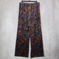 Joan Rivers Black Wide Leg Pull On Velvet Paisley Vintage Whimsy Pants Small