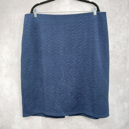 New York Clothing Co Navy Blue Short Pull On Business Casual Skirt Plus 2XL