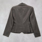 Worthington Brown Pinstripes Notch Short Blazer Coat Suit Jacket Petite Small
