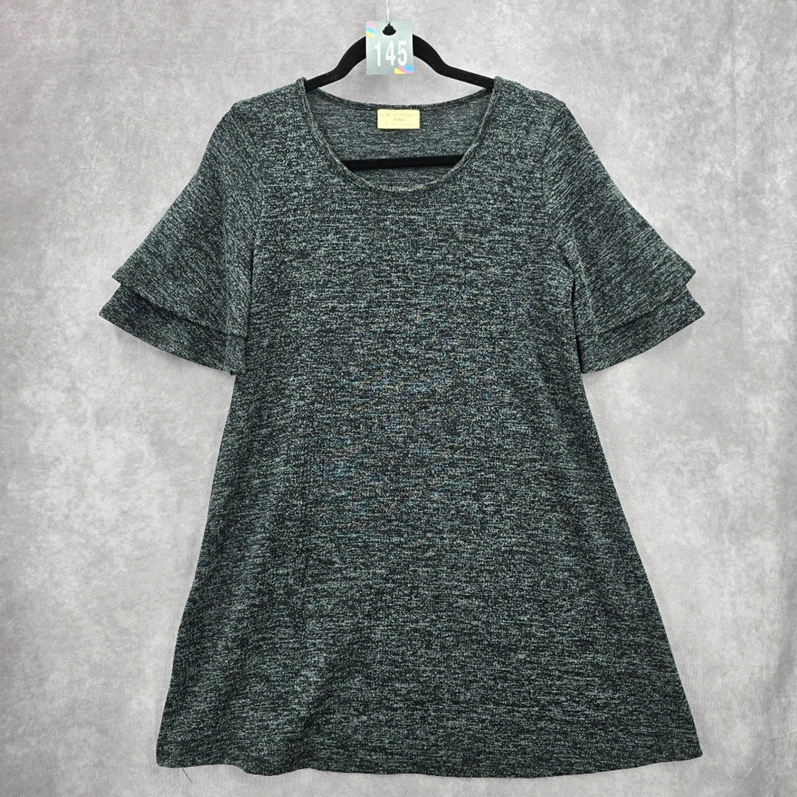 Bobbie Brooks Gray Fir Flare Chic Business Boho Y2K Casual Dress Small