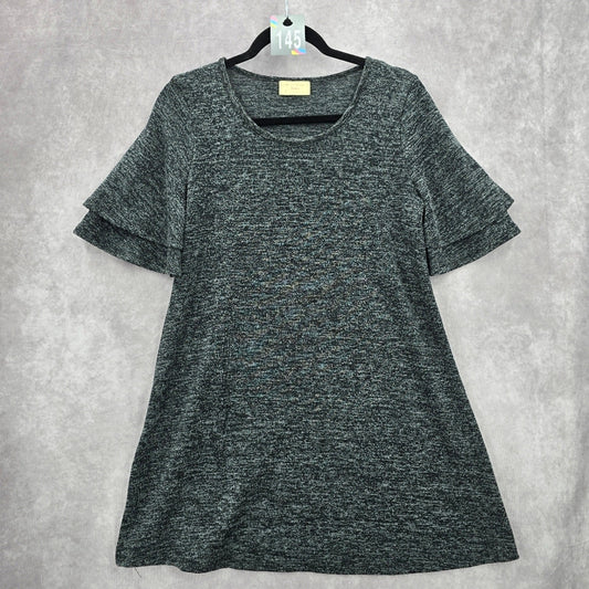 Bobbie Brooks Gray Fir Flare Chic Business Boho Y2K Casual Dress Small