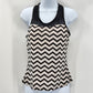 Shein Black White Tankini Padded Bra Swim Suit Swimwear Mesh Top Large