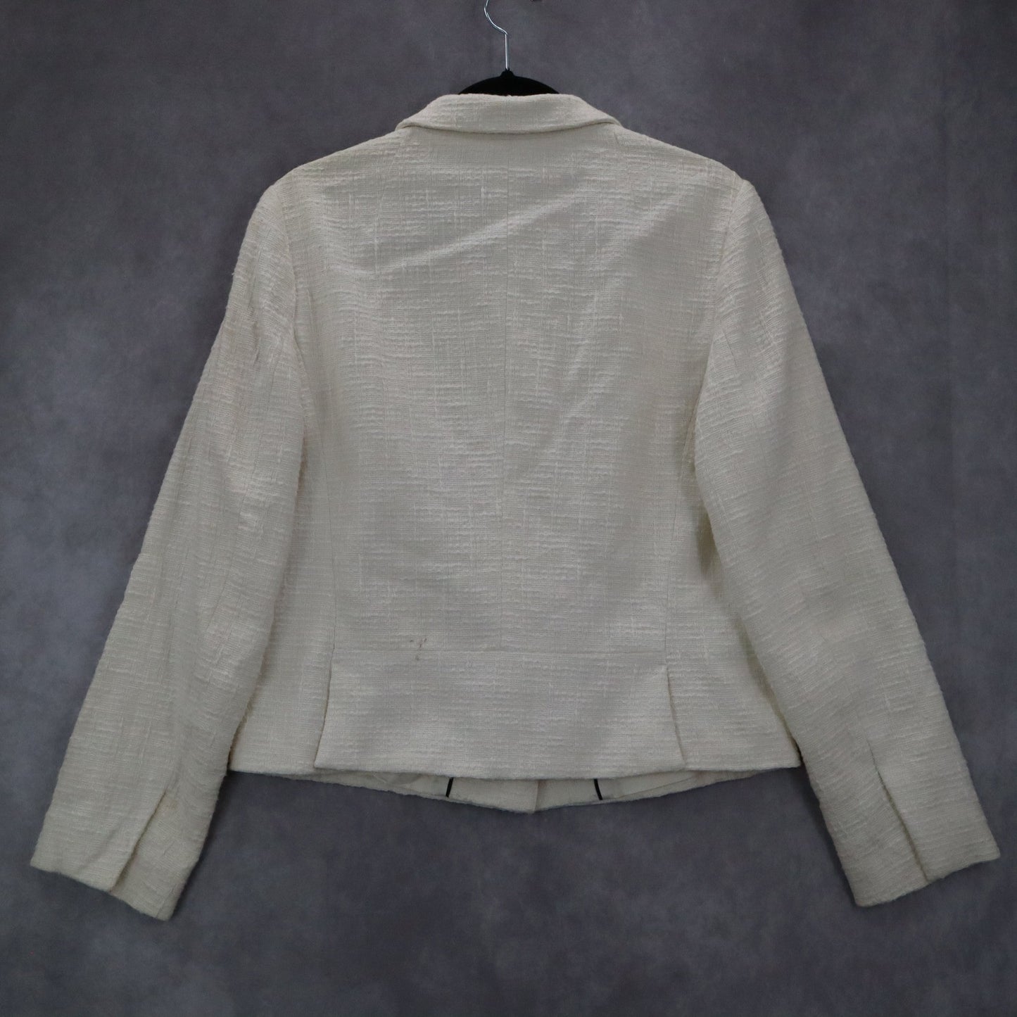 Banana Republic White Ecru Formal Clover Check Cotton Suit Coat Jacket Blazer 10