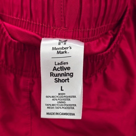 Members Mark Pink Pull On Athletic Sports Active Running Shorts L Large
