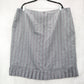 Gray Stripe Pleated Stripe Zip Business Casual Formal Office Workwear Plus 22W