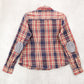 I Love H81 Blue Flannel Plaid Button Up Cotton Patch Western Patch Cowgirl Large