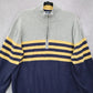 Izod Blue Pull Over Half Zip Long Sleeve Stripe Mock Neck Sweater XL Extra Large