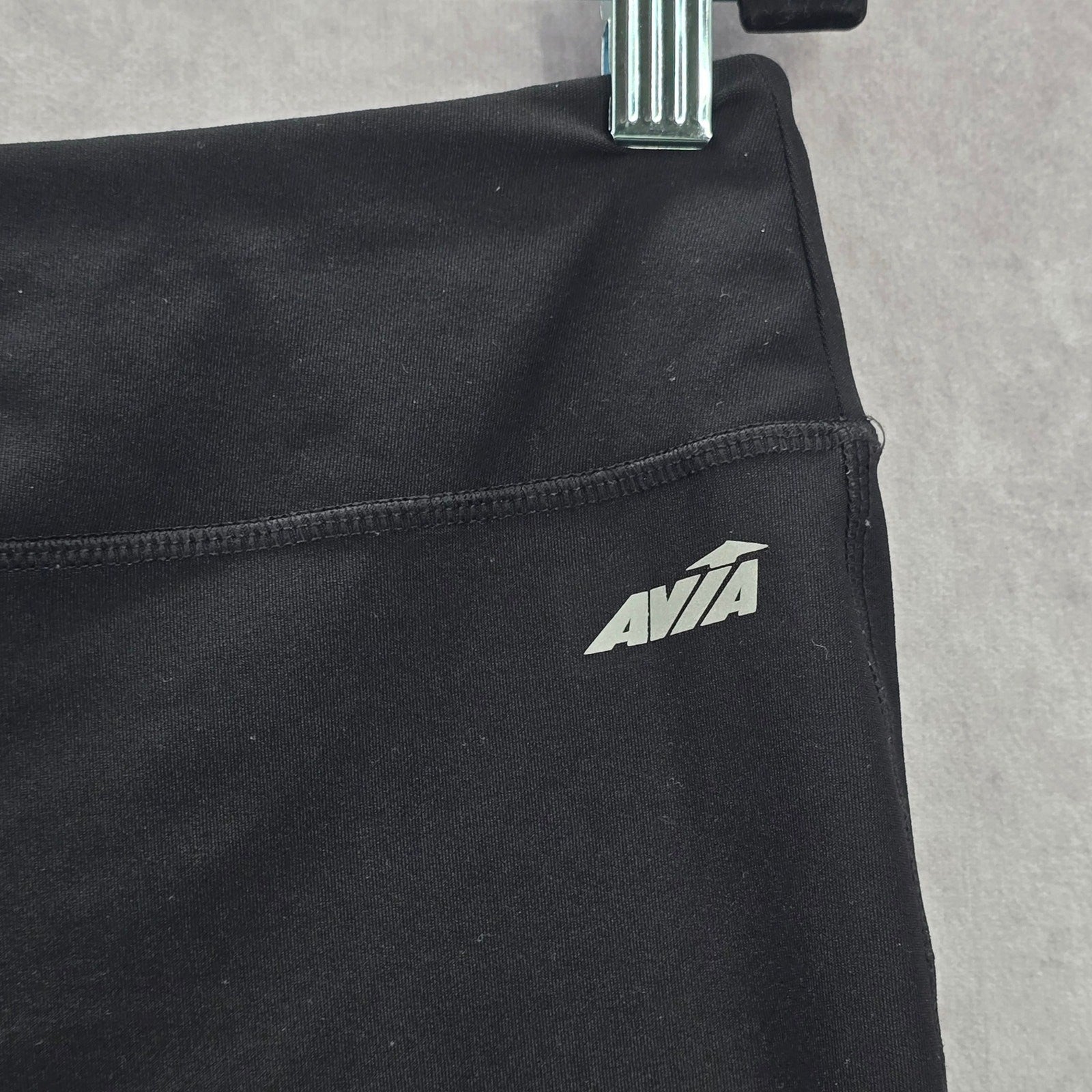 Avia Black Pull On Athletic Stretch Compression Yoga Running Shorts L Large
