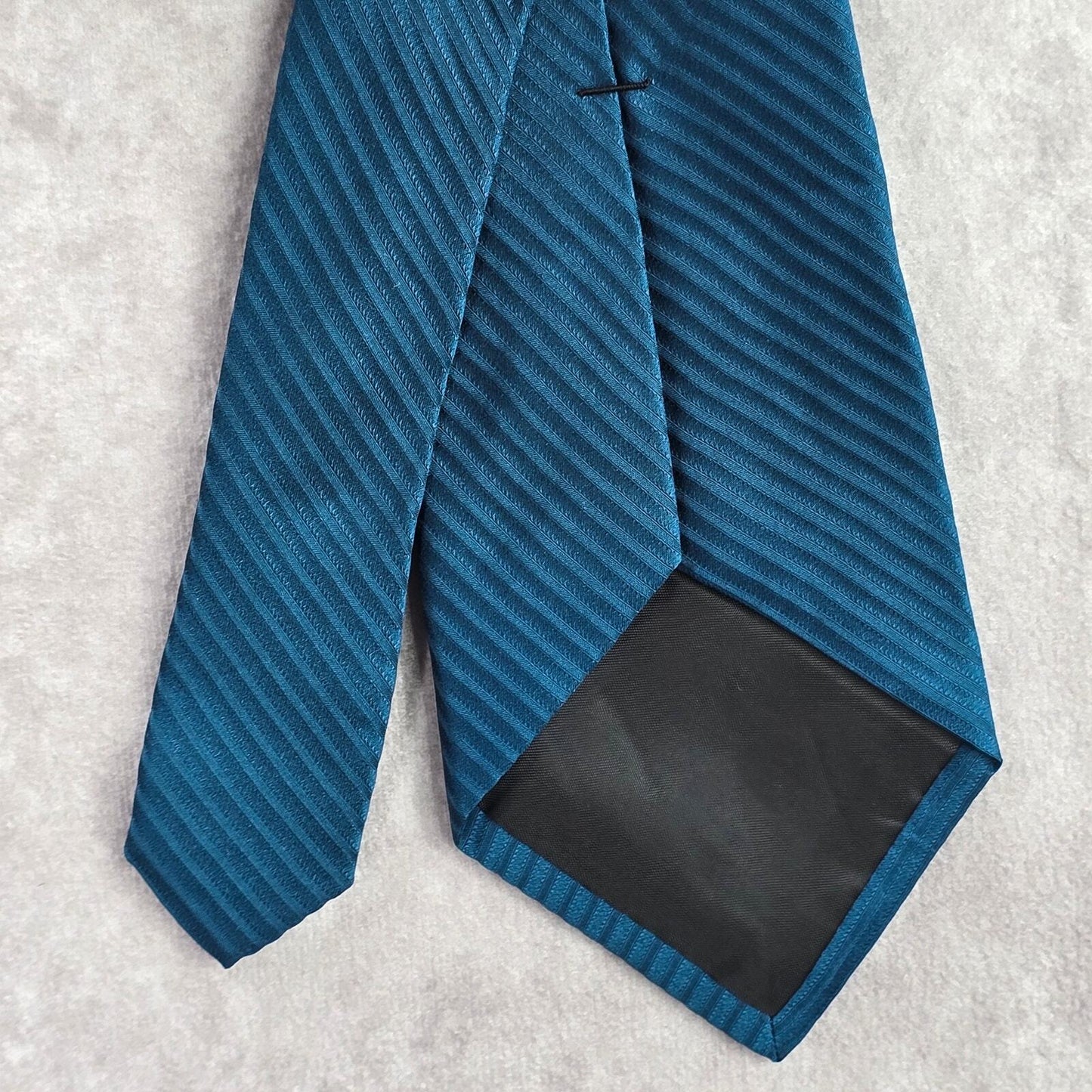 Croft & Barrow Blue Stripe Geometric Executive 100% Silk Repp Neck Tie Men's